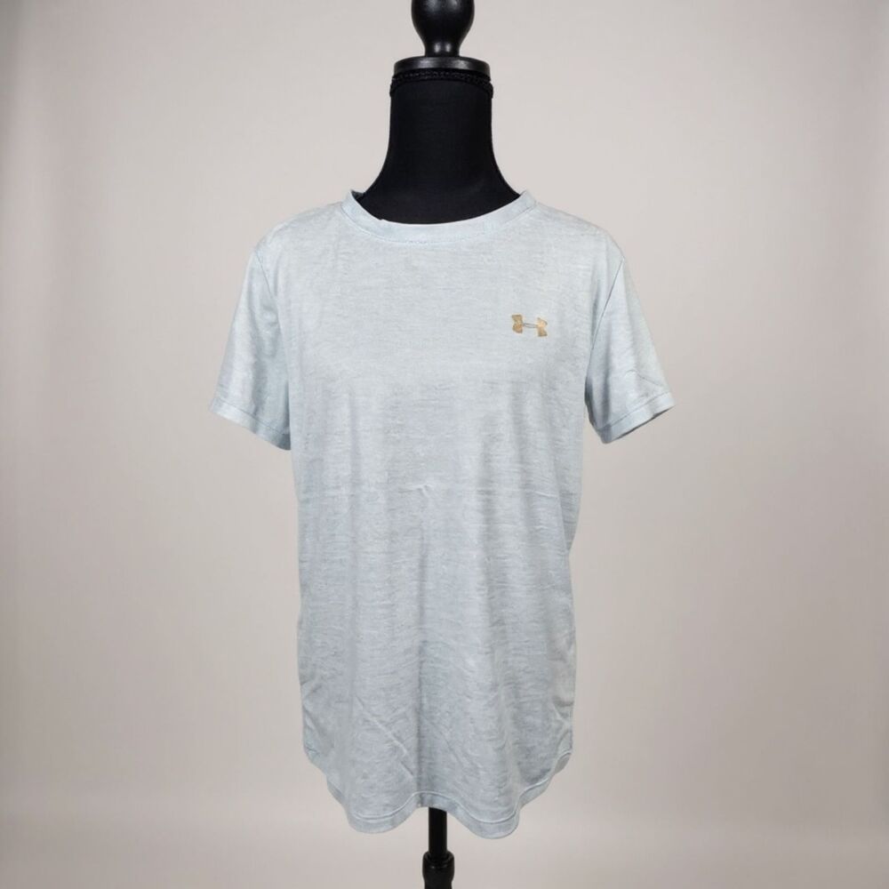 Under Armour Light Blue Athletic Top • Short Sleeve • Size L